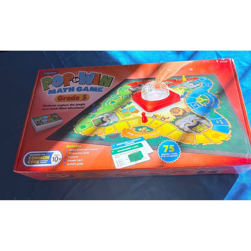 Lakeshore Pop-to-Win Math Game Grade 5 Common Core Educational Board Game PP225